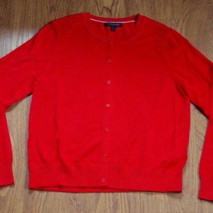 Red Cotton/Rayon Banana Republic Cardigan Sweater Women's L